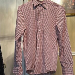 J. Crew Red Casual Button Down Shirt with Classic Checkered Pattern
